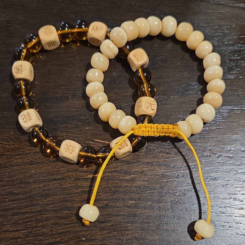 Fashion Jewelry Beige and Yellow Beaded Bracelets